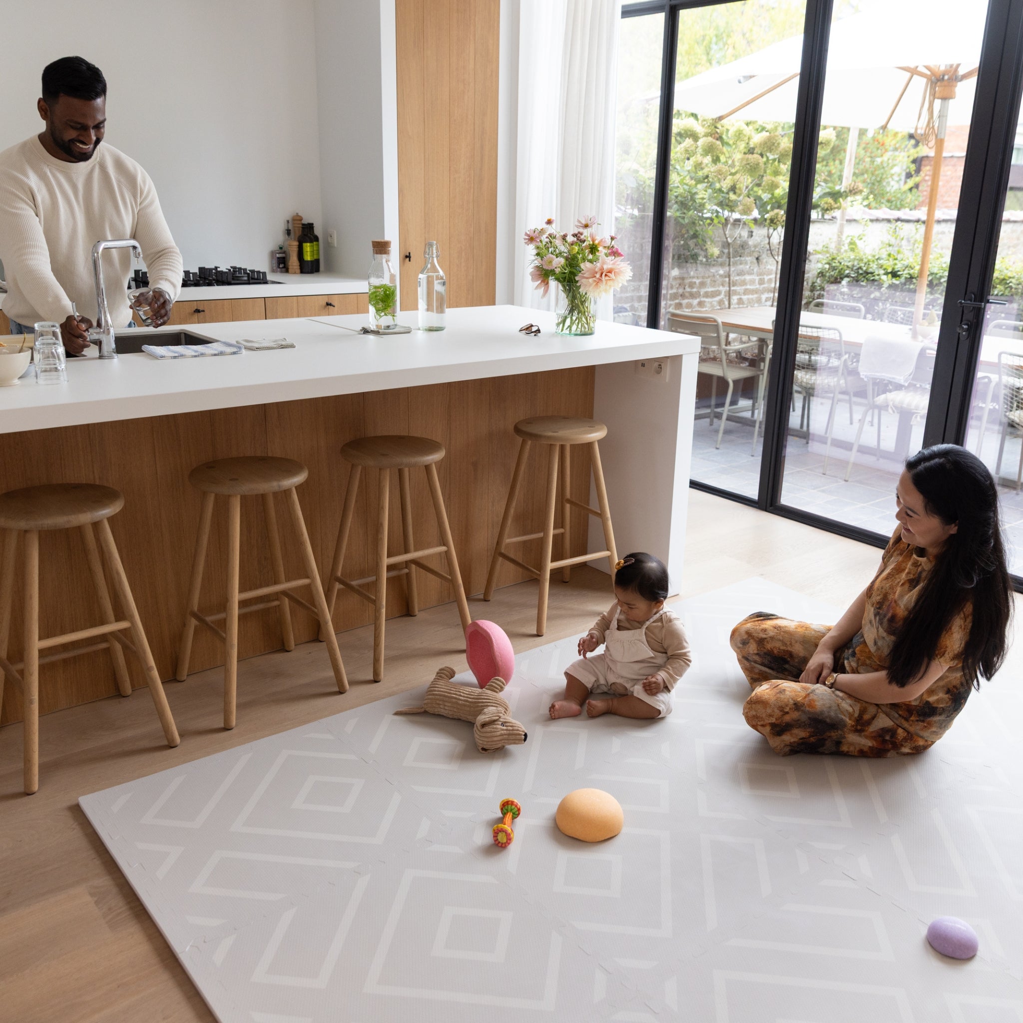 Speelmat baby foam modern blocks dune elegante en praktische speelmat die past in elk interieur