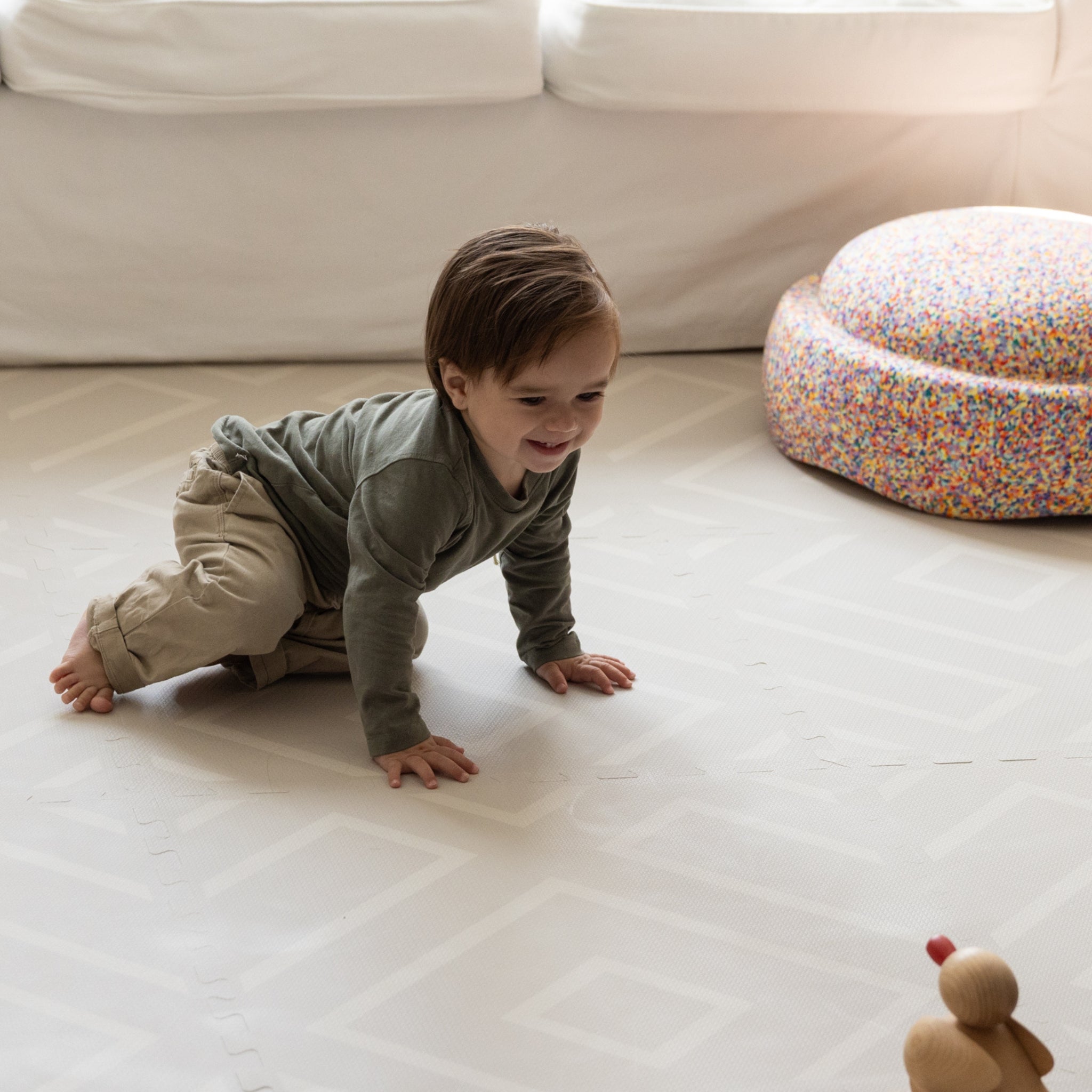 Eeveve speelmat baby foam in Dune Modern Blocks veilige en duurzame foam mat voor comfortabel spelen