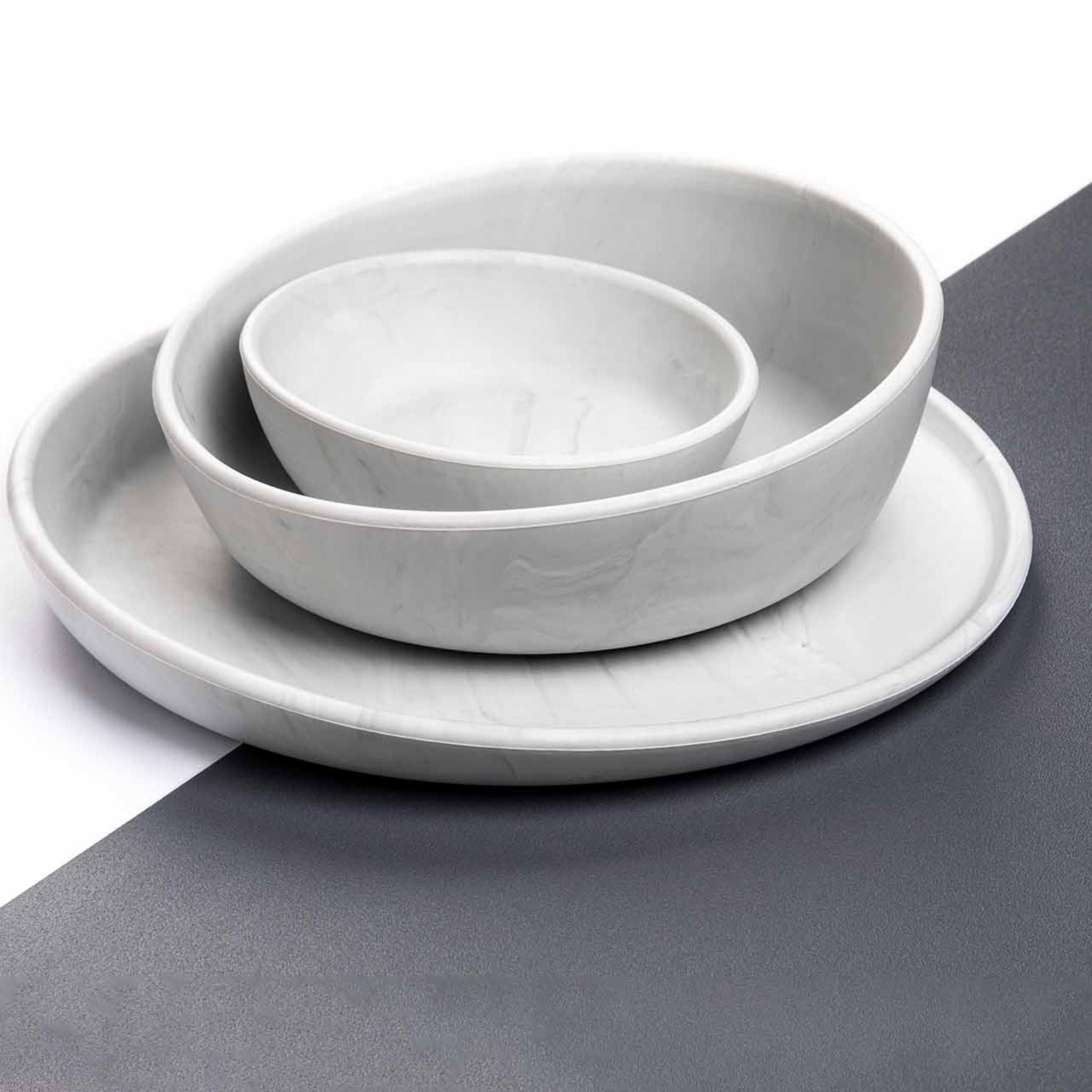 servies set marmer look grijs