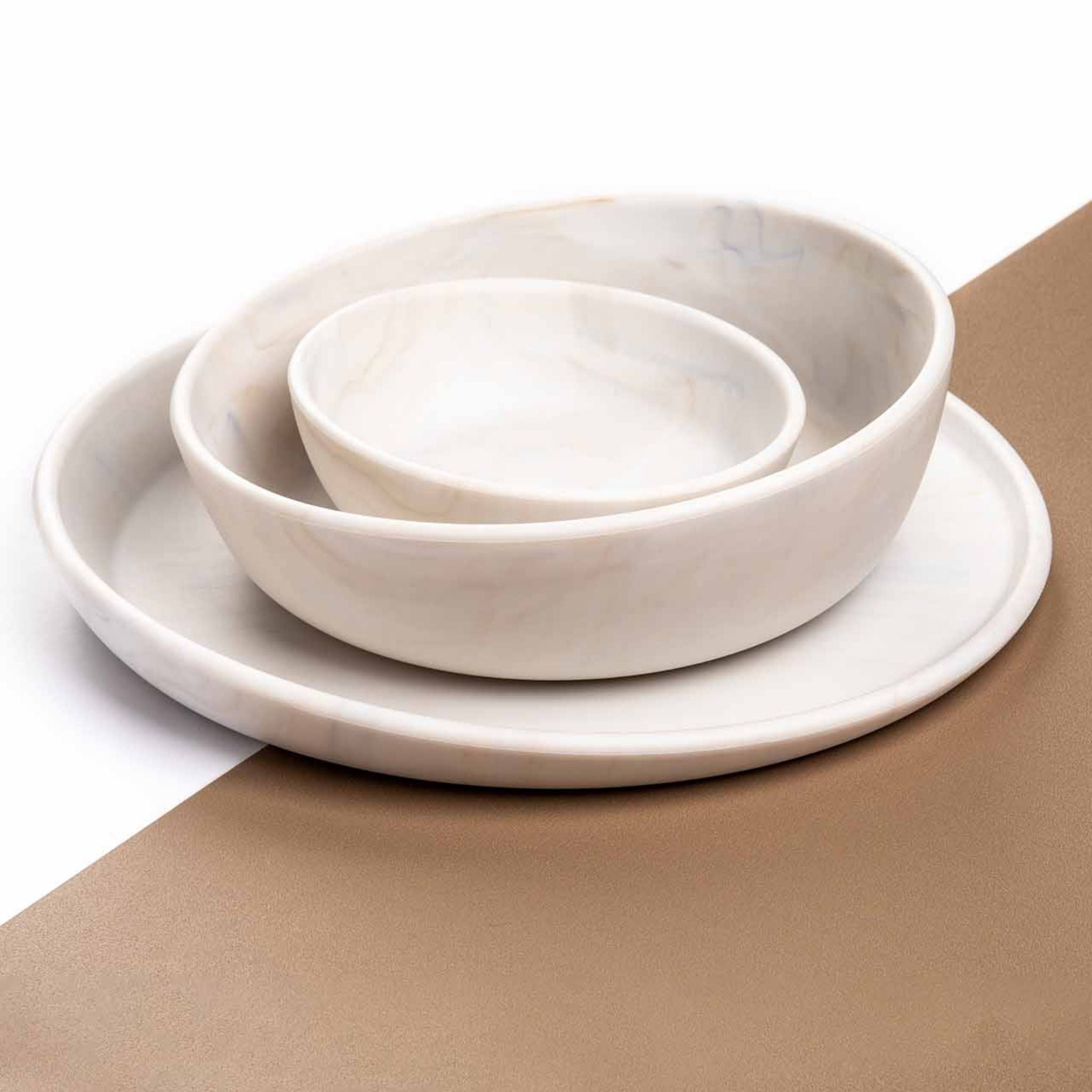 servies set marmer look herfstgoud