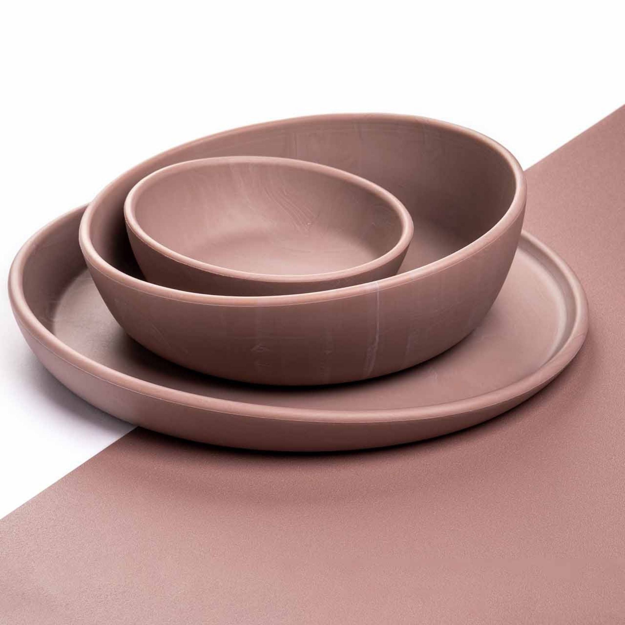 servies set marmer look poederblush