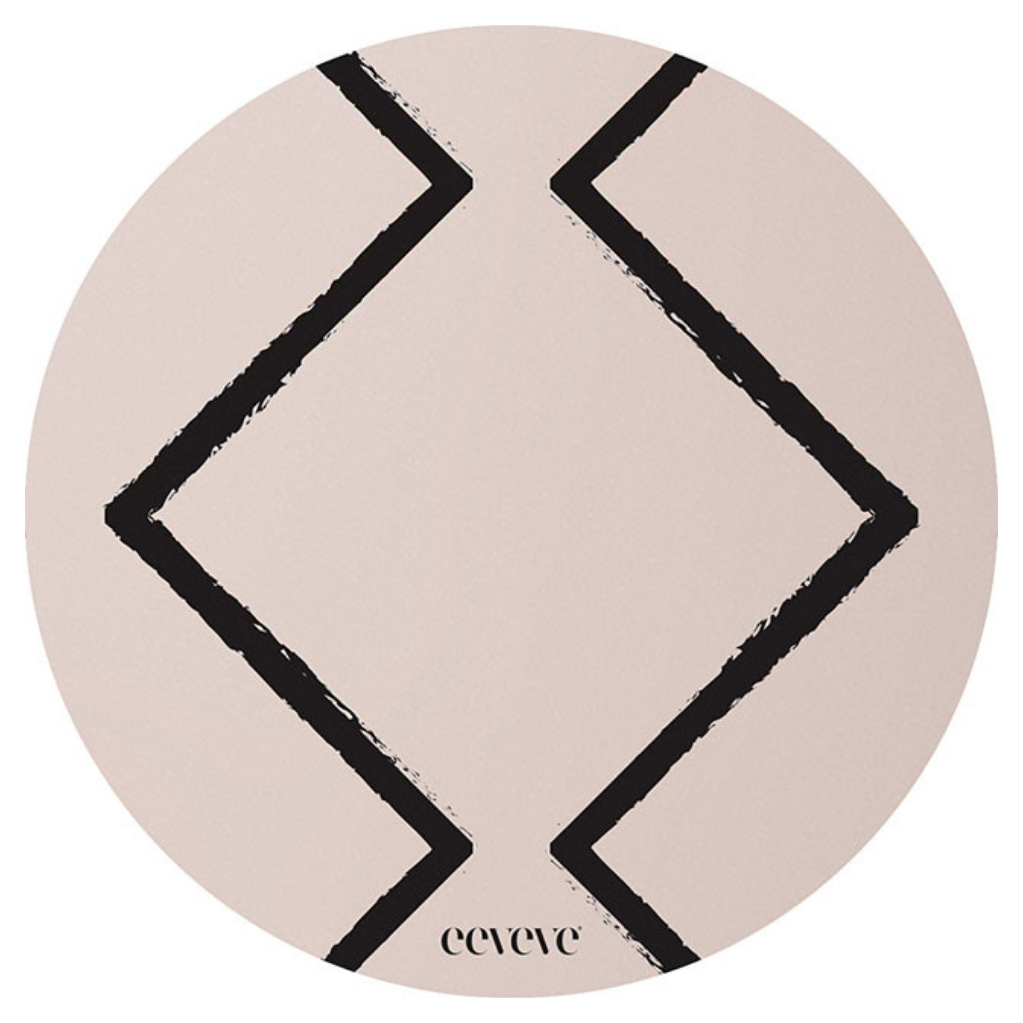Eeveve onderzetter Beni Ecru van vinyl onder een glas op een houten tafel